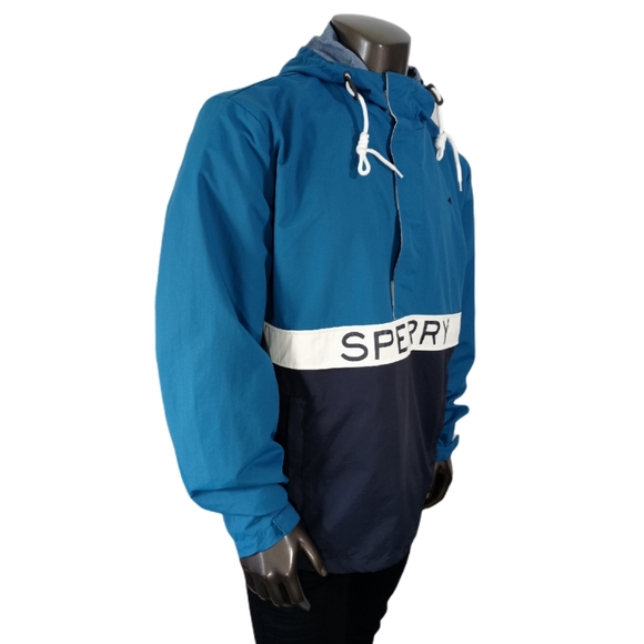 Sperry Teal,Navy Blue & White Windbreaker. - Picture 4 of 5